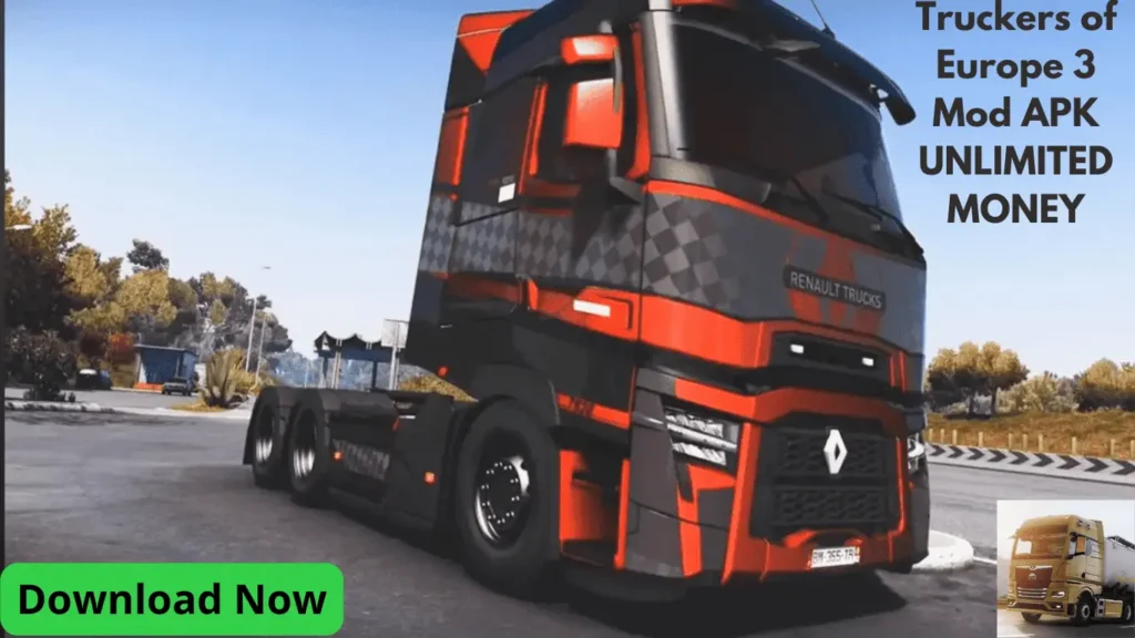 Truckers of Europe 3 MOD APK menu showing mod features and hack benefits