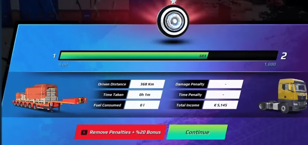 Truckers of Europe 3 truck customization menu showing paint colors and upgrade options