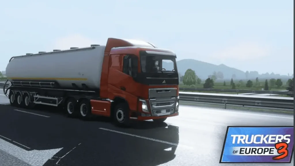 Truckers of Europe 3 MOD APK download screen showing unlimited money and unlocked truck
