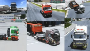 Truckers of Europe 3 MOD APK showcasing wide selection of unlocked premium trucks