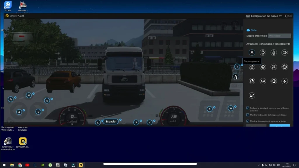 Truckers of Europe 3 PC version showing high-resolution dashboard and controls on widescreen display